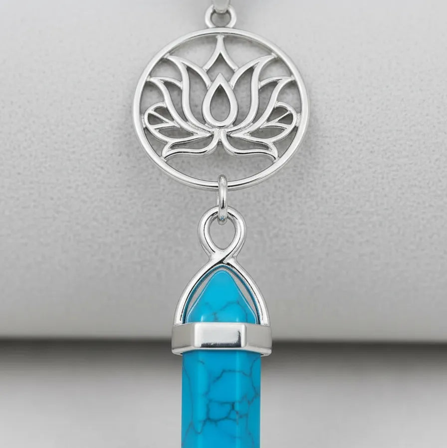 Colgante Lotus de Punta Turquesa