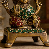 Laxmi de Bronce con Piedras 10 cm