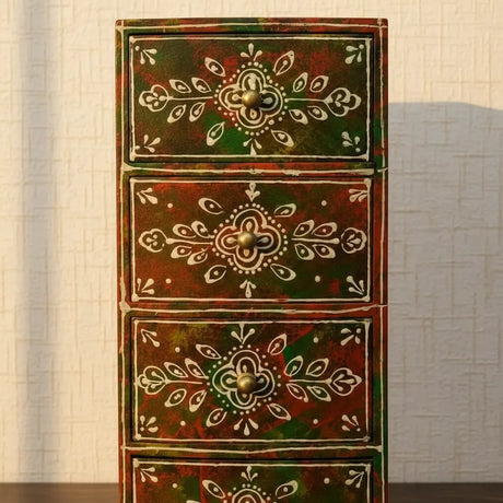 Cajonera Larga Esmeralda Carmesí 4 Cajones
