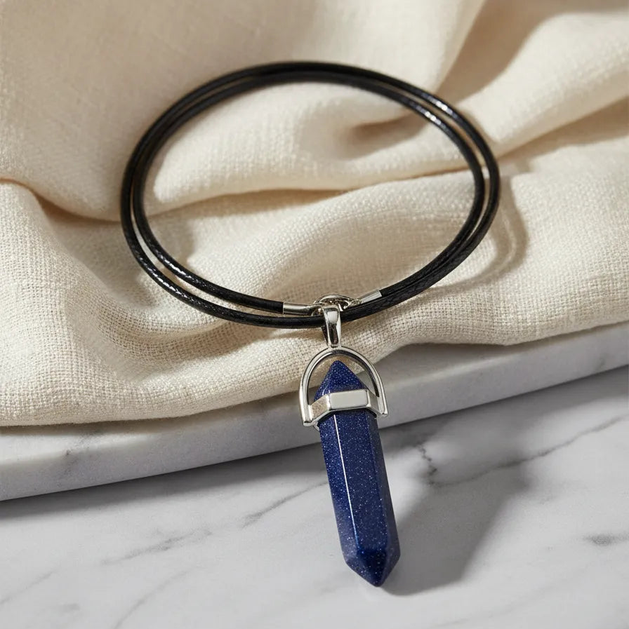 Collar de Punta Lluvia de Estrellas Azul