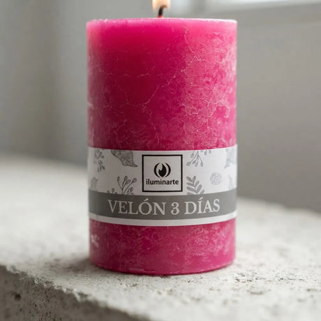 Velón Liso 3 Días Fucsia