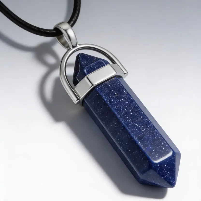 Collar de Punta Lluvia de Estrellas Azul