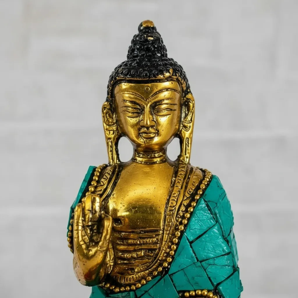 Buda Siddhartha Bronce con Piedras 13 cm