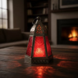 Porta Vela Farol Encantado Rojo