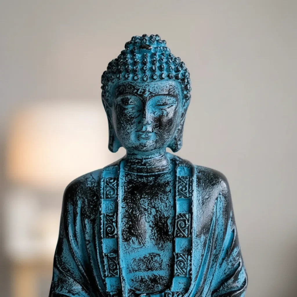 Buda Hindu Resina Azul