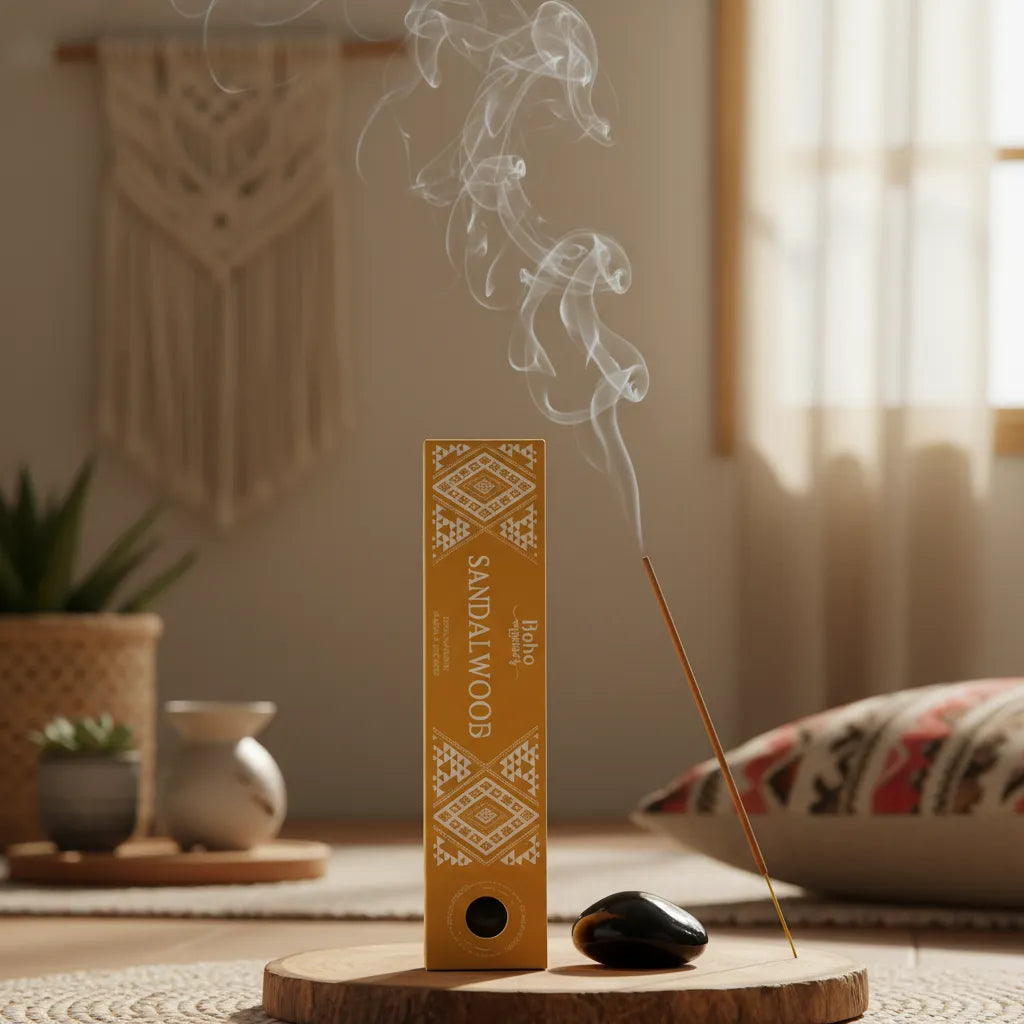 Incienso Sandalwood con Ágata Negra