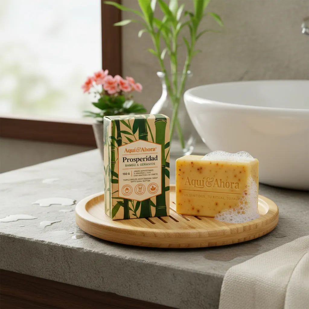 Jabón Aromático Prosperidad Bambú Geranios 150 Gr