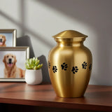 Anfora Dorado de Bronce con Huellitas 18 cm
