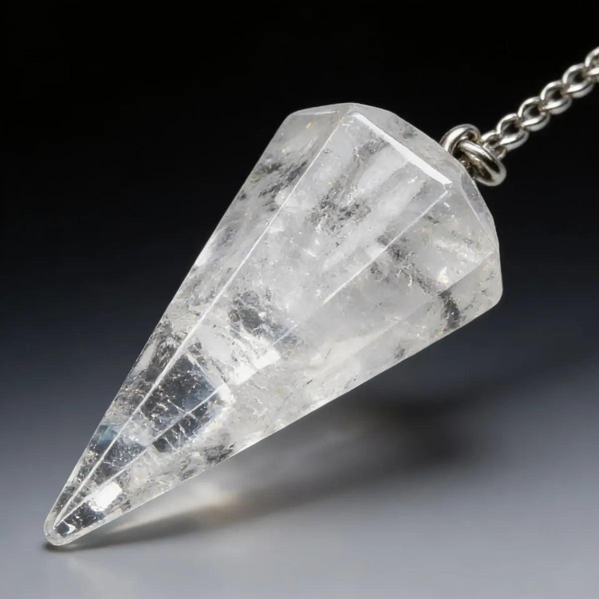 Péndulo Pirámide Cuarzo Cristal Grande