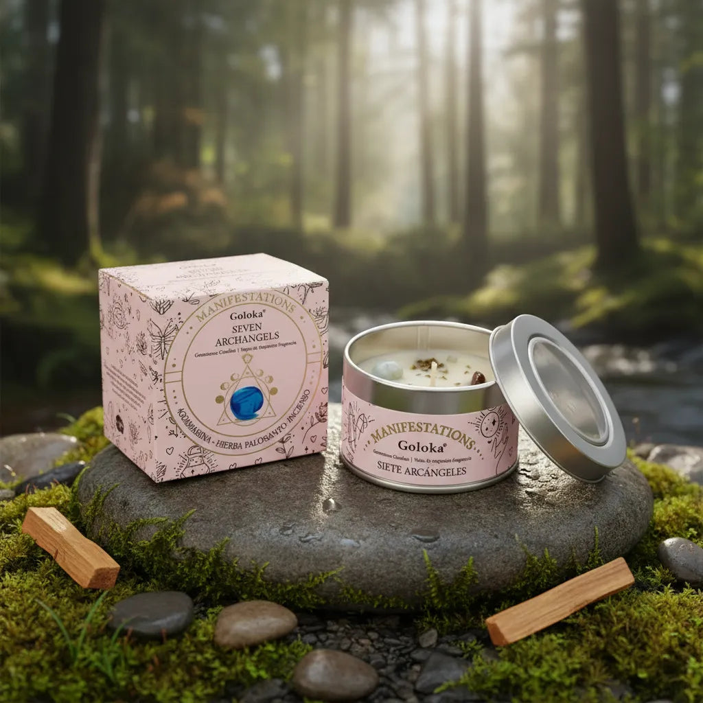 Vela Tarro Hierba Palo Santo Limón con Angelita