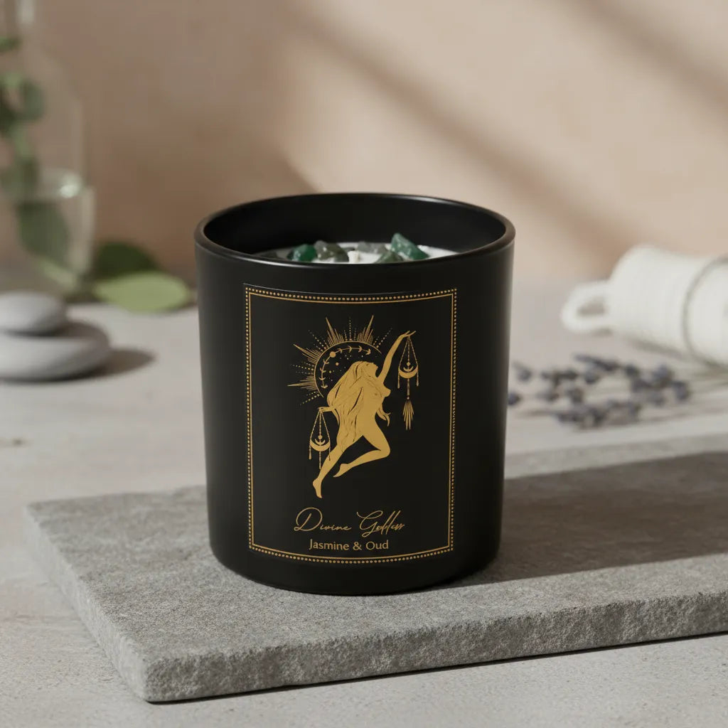 Vela Divina Diosa con Piedras 120g