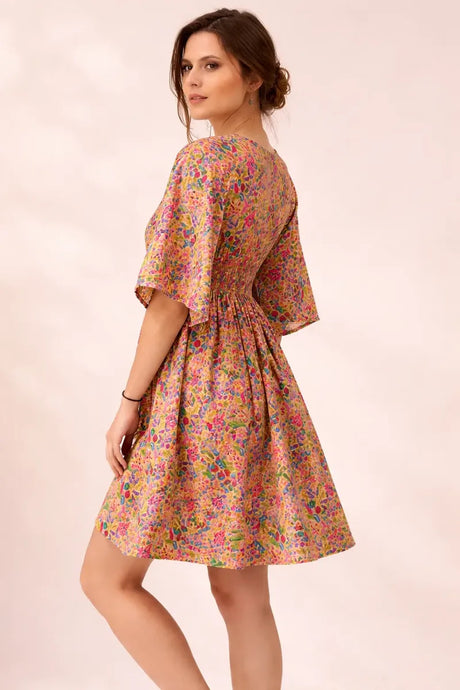 Vestido Oishi Beige con Rosa