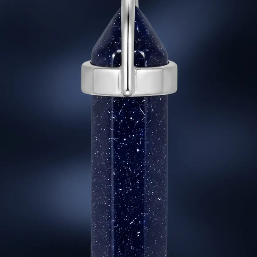 Colgante Lotus de Punta Lluvia de Estrellas Azul