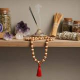 Japa Mala Anudada Rojo 8mm