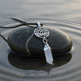 Colgante Lotus de Punta Cuarzo de Cristal