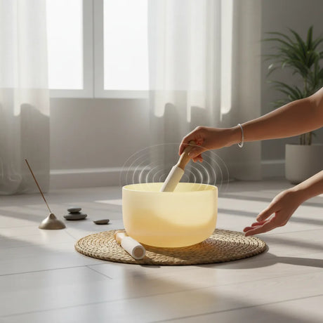 Cuenco Tibetano Cuarzo Amarillo 10 Pulgadas Nota MI