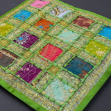 Funda de Cojín Verde con Parches Brillosos