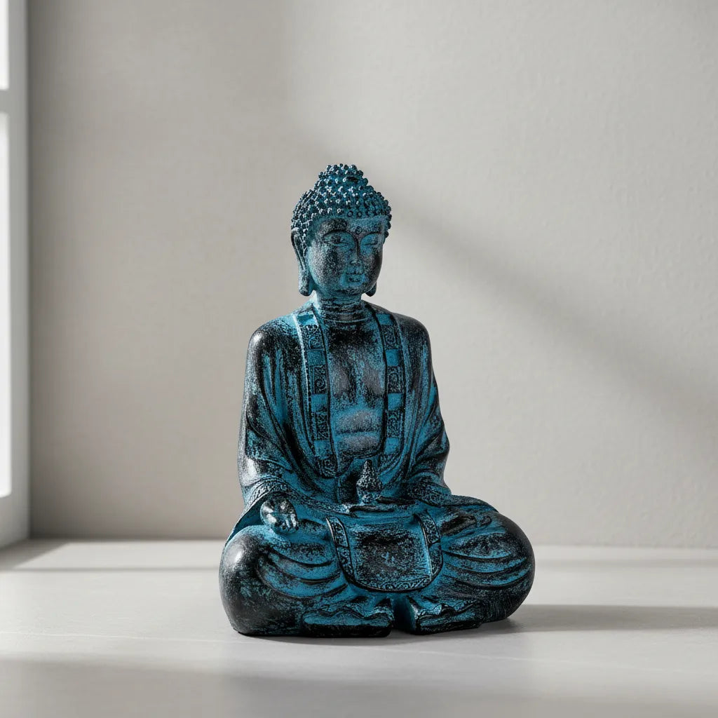 Buda Hindu Resina Azul