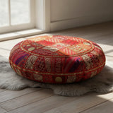 Cojin de Suelo Rojo Boho Redondo XL