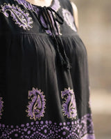 Blusa Dayita Negro con Morado