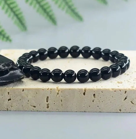 Pulsera Turmalina Negra 6mm
