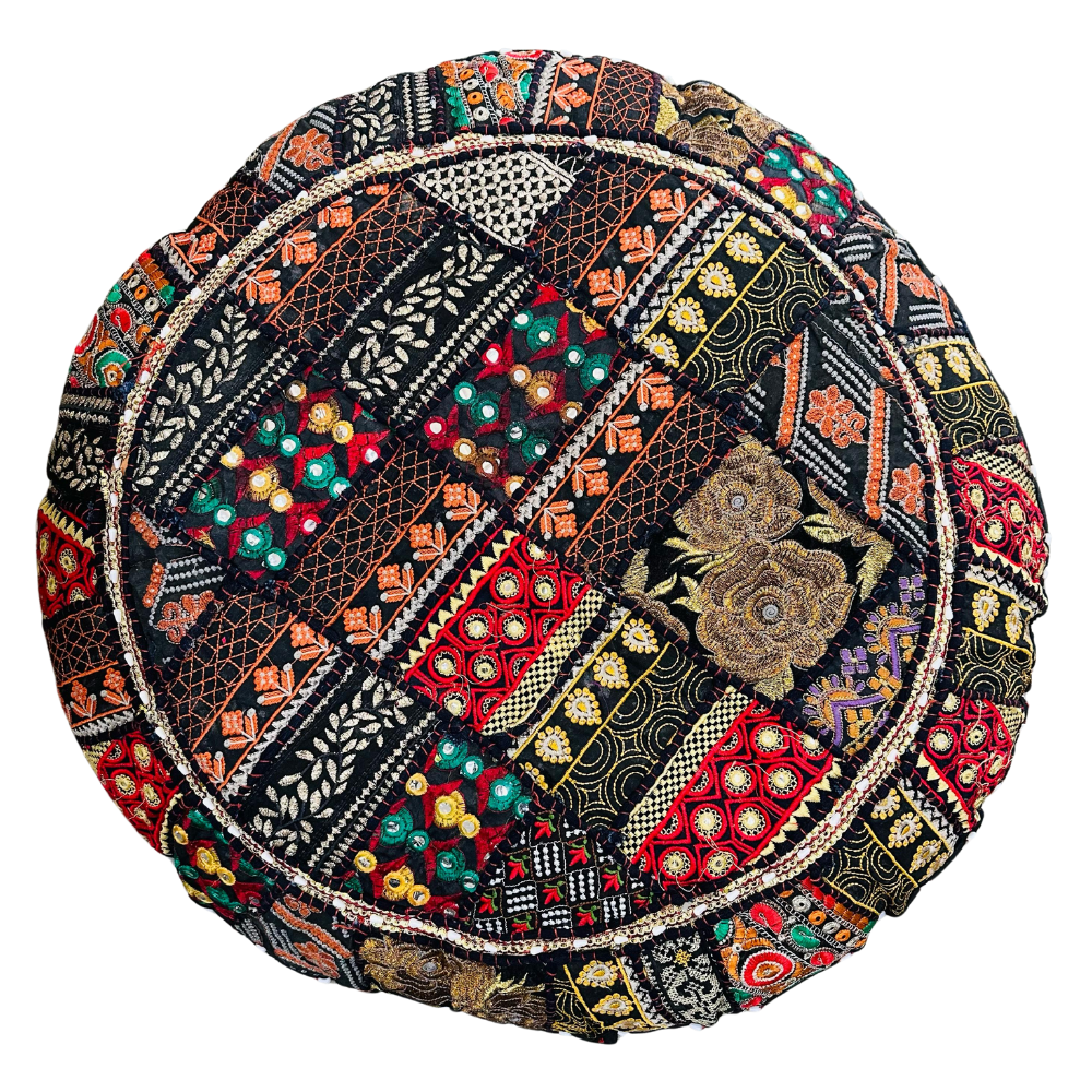 Cojin Negro Indio Redondo Talla XL