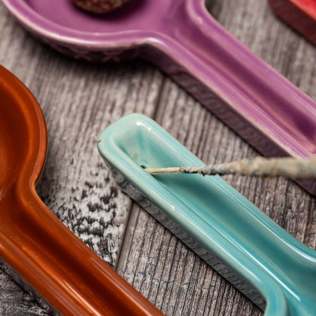 Sahumador Porta Incienso Esmaltado Amarillo