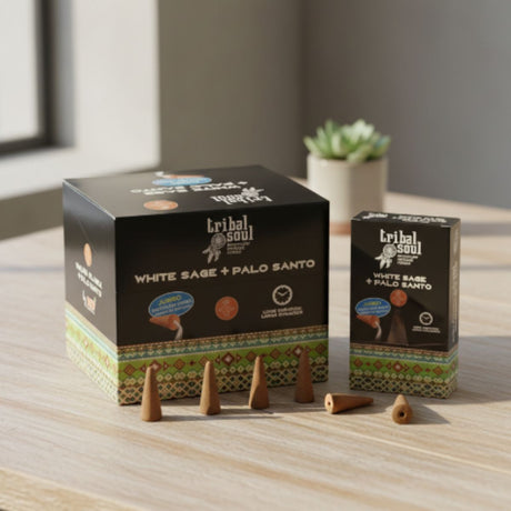 Incienso Cascada Salvia Blanca + Palo Santo 120 conos