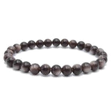 Pulsera Obsidiana Plateada 6mm