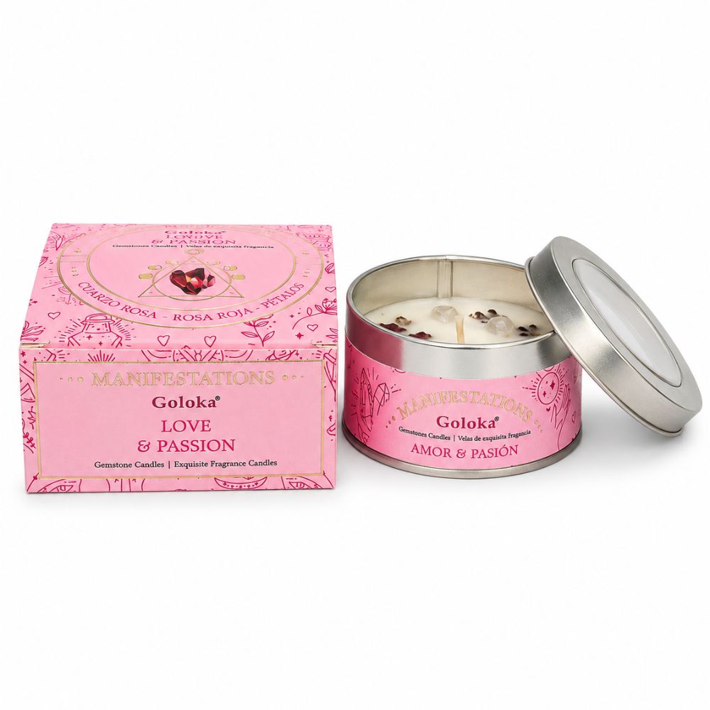 Vela Tarro Pétalos de Rosa con Cuarzo Rosado