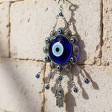 Colgante Ojo Turco Floral Mano de Fatima