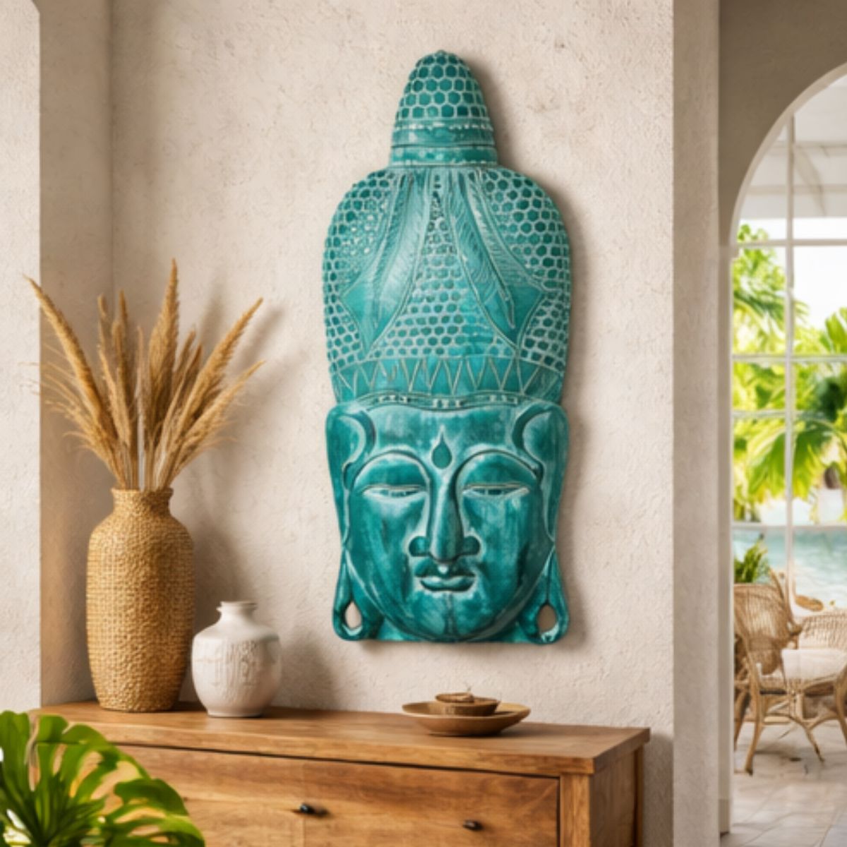 Cuadro Budda Face Verde