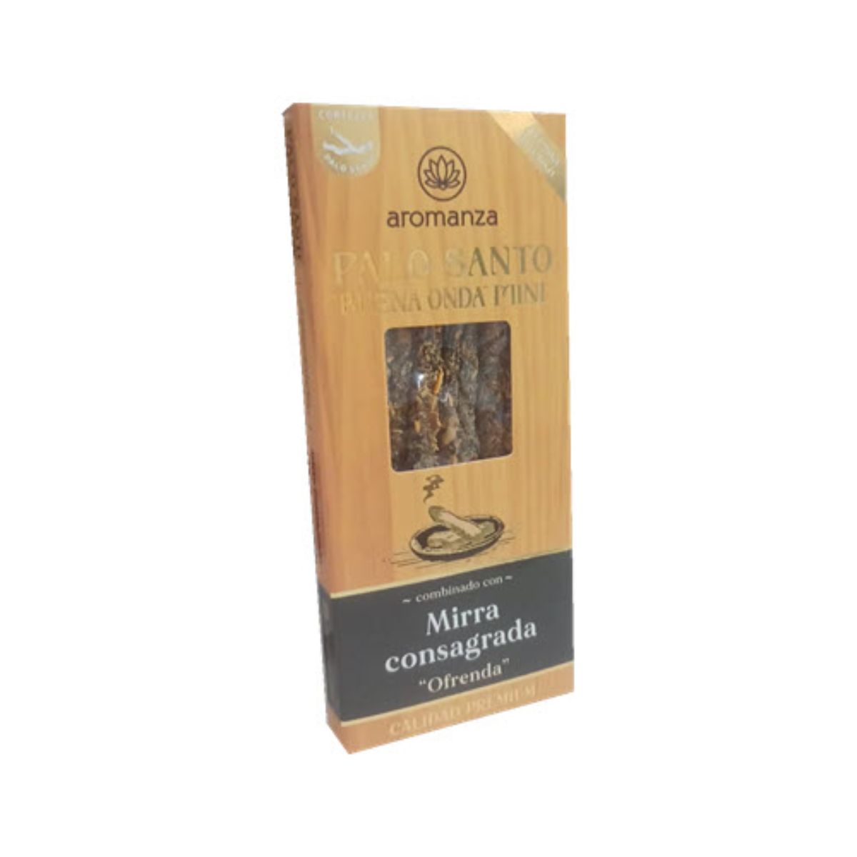 Sahumerio Palo Santo Buena Onda Mini Mirra Consagrada - Aromanza