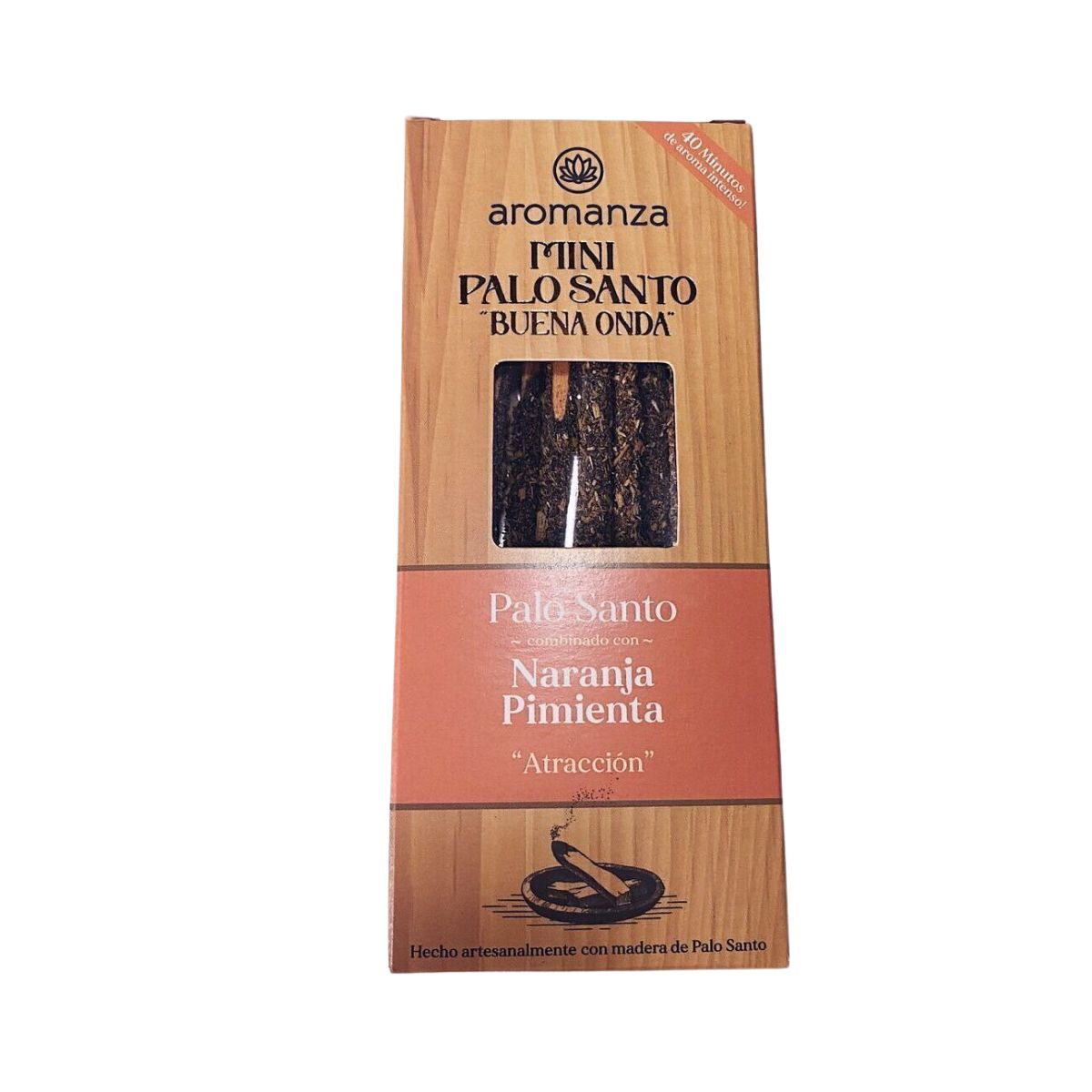 Sahumerio Palo Santo Buena Onda Mini Naranja Pimienta - Aromanza