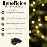 Pulsera Obsidiana Dorada 6mm