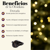 Pulsera Obsidiana Dorada 8mm