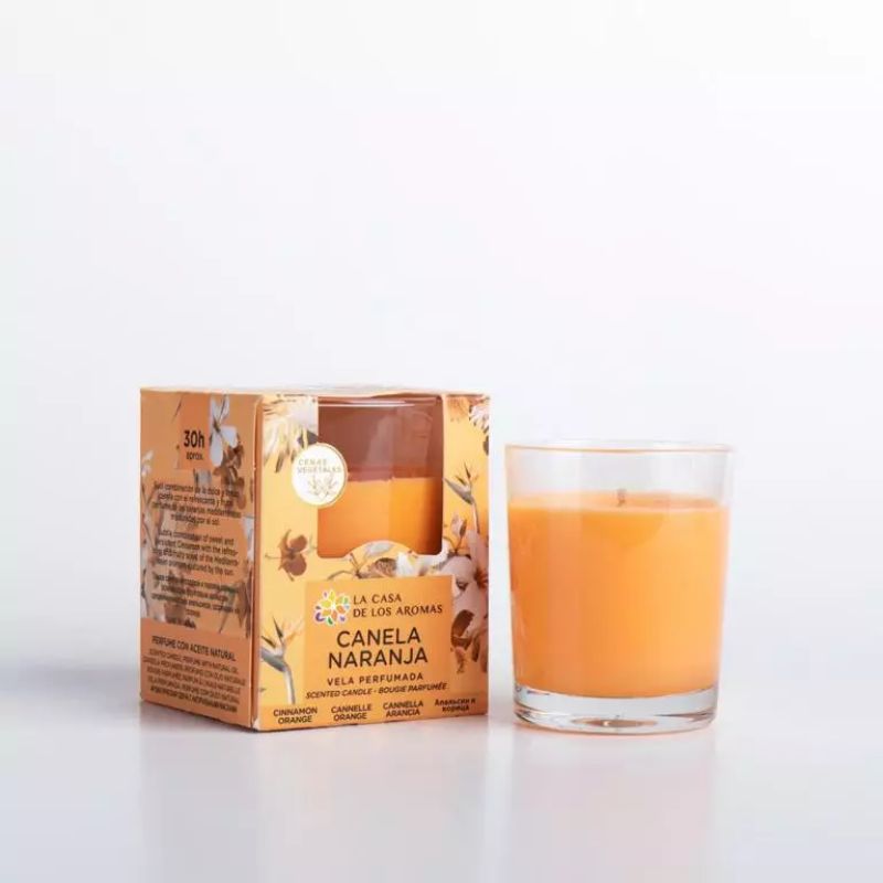 Vaso Vela Perfumada Canela Naranja 140g