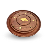 Porta Incienso Redondo de Madera Elefante