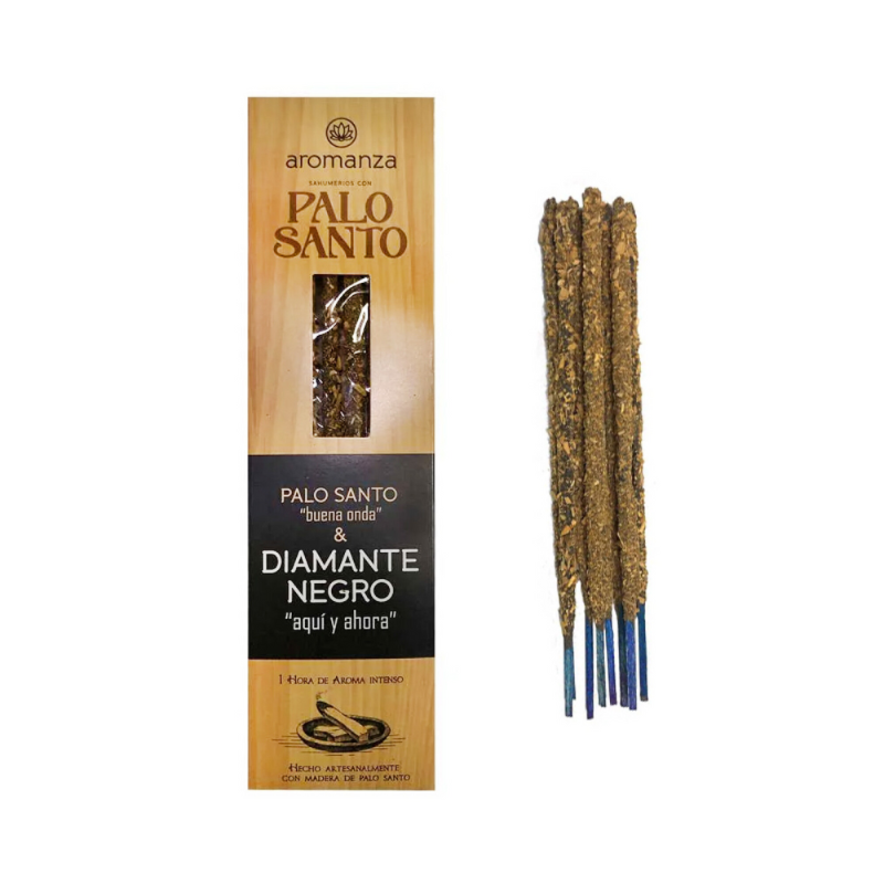 Sahumerio Palo Santo Buena Onda de Diamante Negro - Aromanza