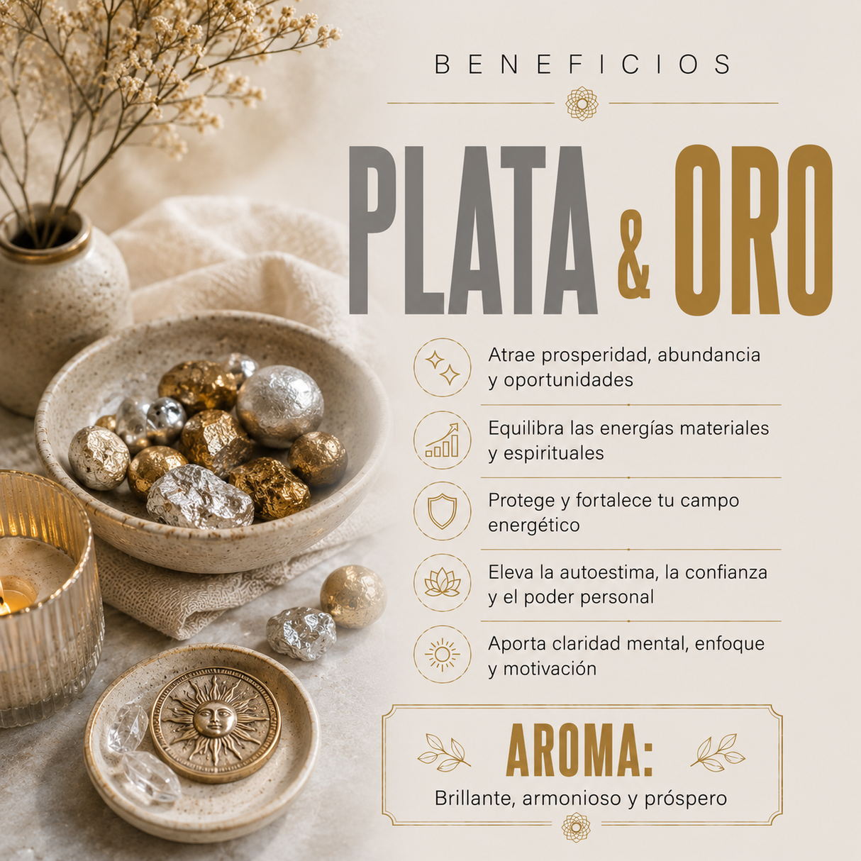 Aceite Aromático Plata y Oro