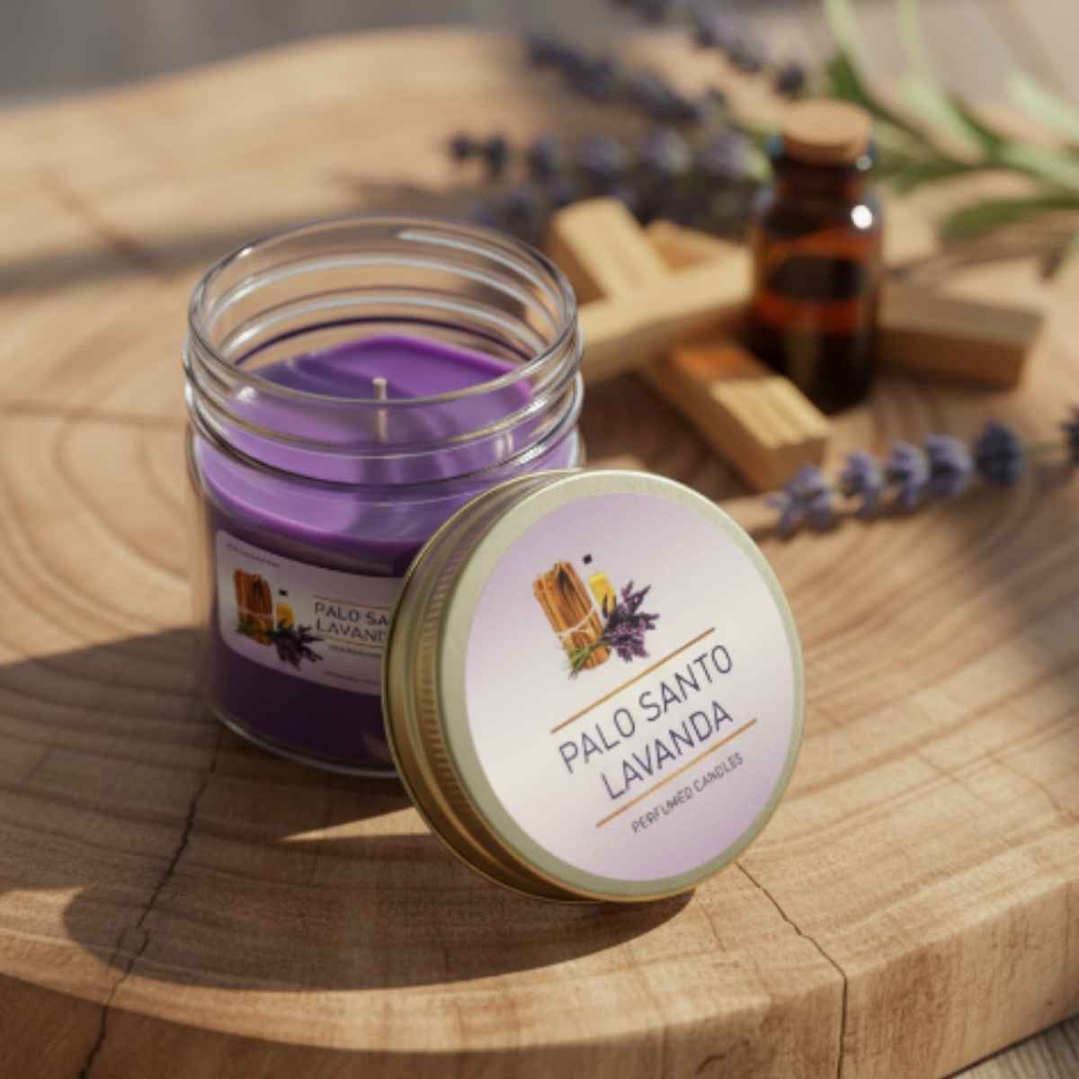 Vela en Vaso Palo Santo y Lavanda