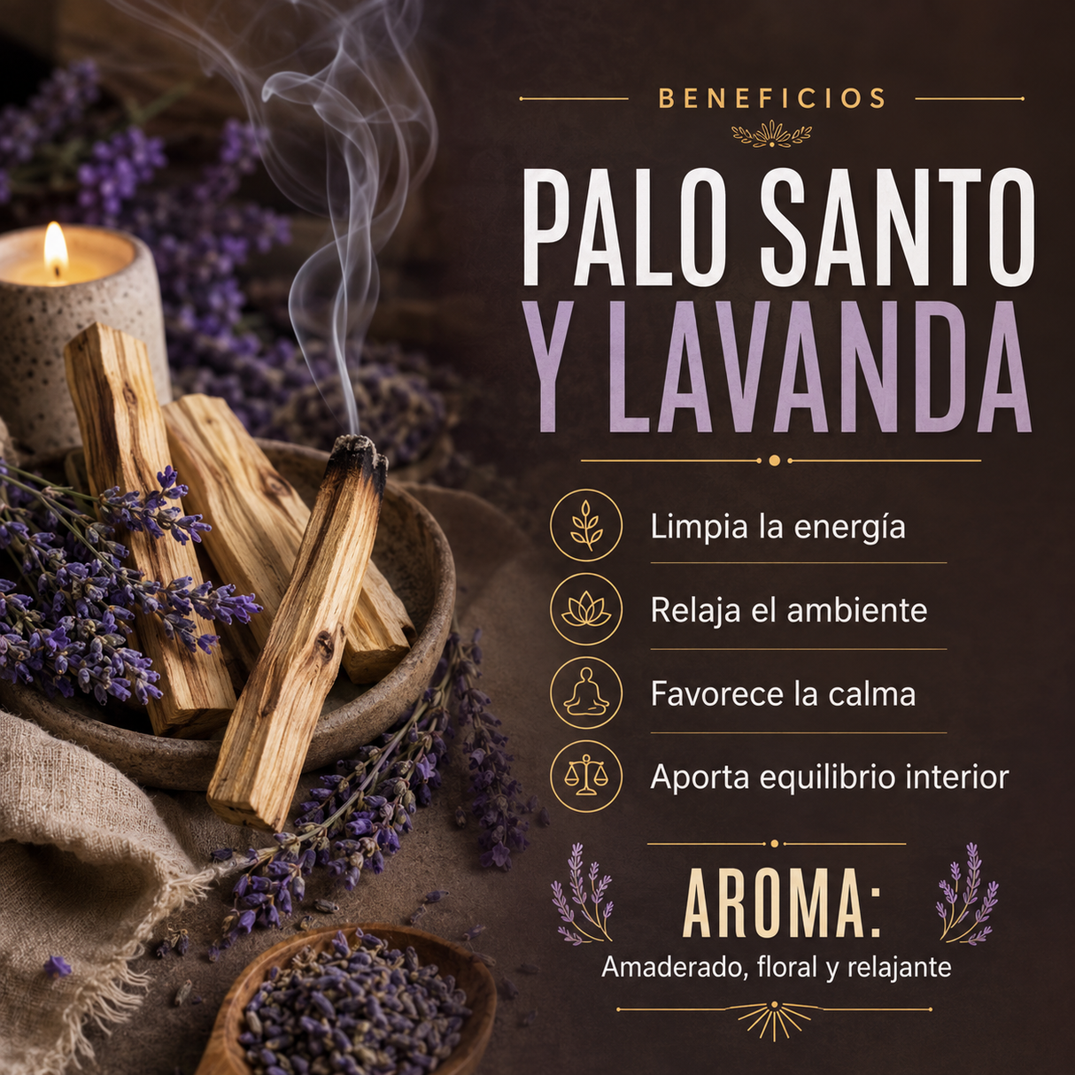 Vela en Vaso Palo Santo y Lavanda