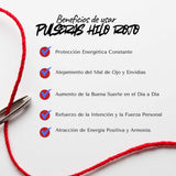 Pulsera Hilo Rojo Protección Zig Zag