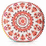 Cojin Boho Rosado Redondo Chico