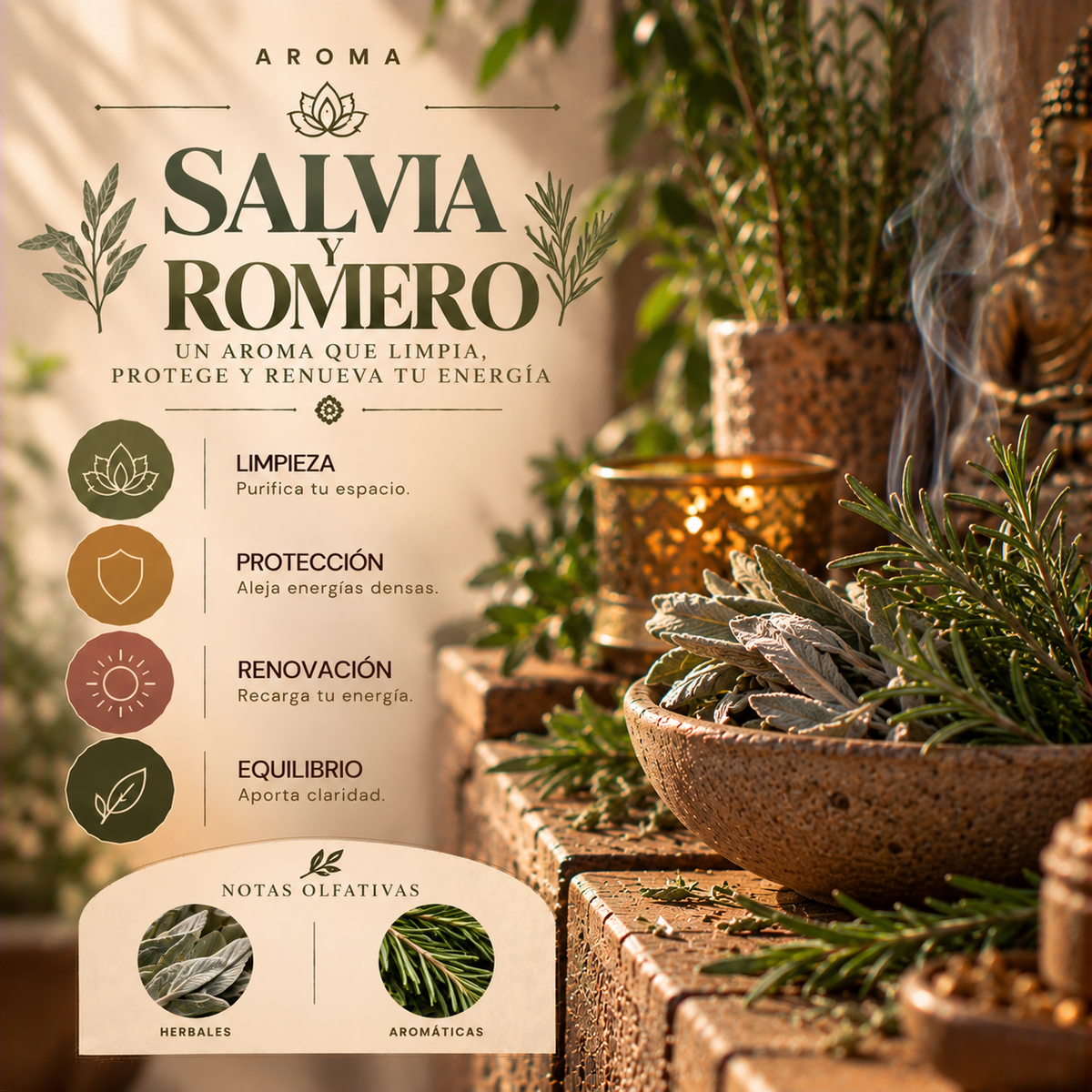 Incienso Salvia Blanca + Romero