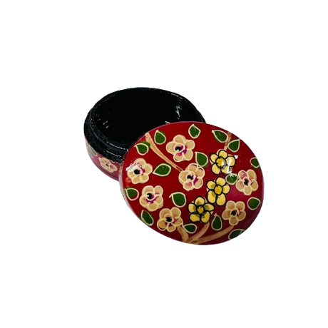 Cajita de Sueños Oval Mini Flores Rojo