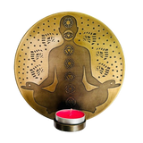 Porta Vela de Pared Chakra Meditación Gold Pequeño