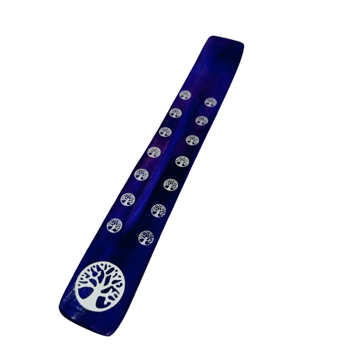 Tabla Porta Incienso Madera Árbol de la Vida Morado