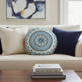 Cojin Azul Indio Redondo Chico