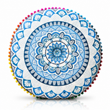 Cojin Boho Azul Redondo Chico